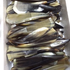 黑花牛角梳 9-25厘米水牛角梳黑非洲黃牛角材黑牛角梳批發 牛角梳