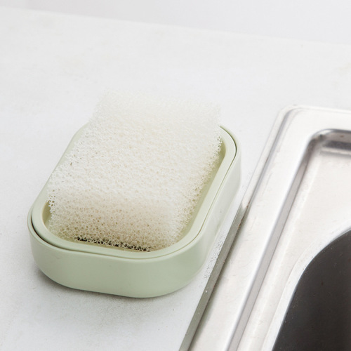 Double-layer soap box Japanese style simple and generous thickened plastic drain soap box square covered handmade soap dish convenient