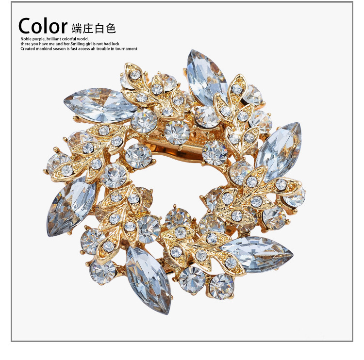 Fibbia per sciarpa a forma di fiore di prugno viola, versione coreana, spilla con diamanti e cristalli incastonati, doppio uso._voghion.com