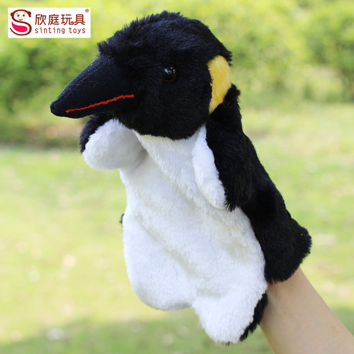 Yiwu Plush Toys Wholesale Animal Hand Puppet Penguin Children's Doll Comfort Doll Crow Amazon