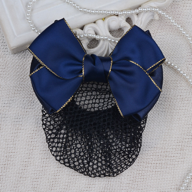 2017 New Professional Head Flower Bow Women's Hairpin Hotel Bank Nurse Hair Accessories Net Pocket Manufacturer Wholesale 3