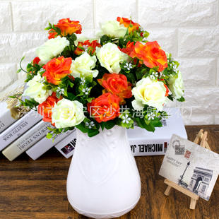 Factory wholesale full star rose simulation flower artificial flower silk flower fake flowers indoor furnishings