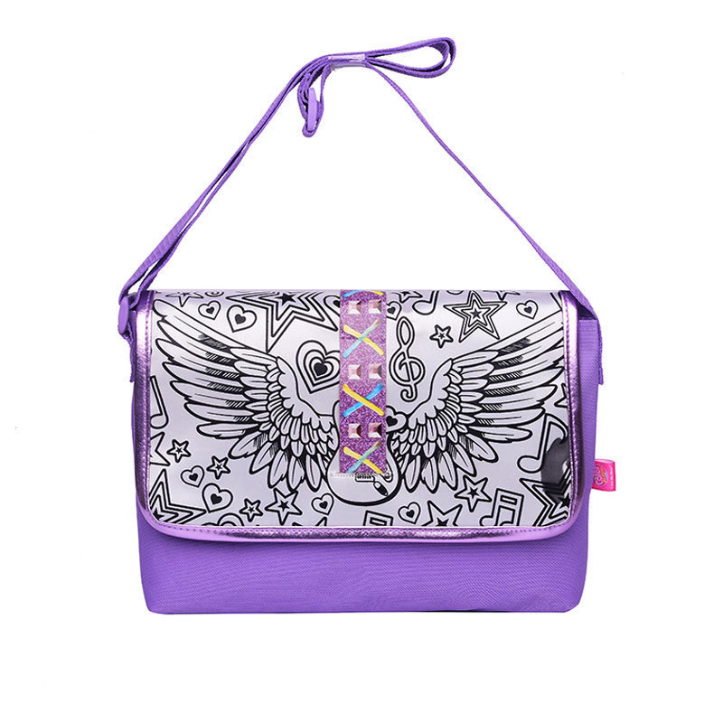 color me mine 新型环保儿童涂鸦单肩包斜挎包彩绘包休闲百搭