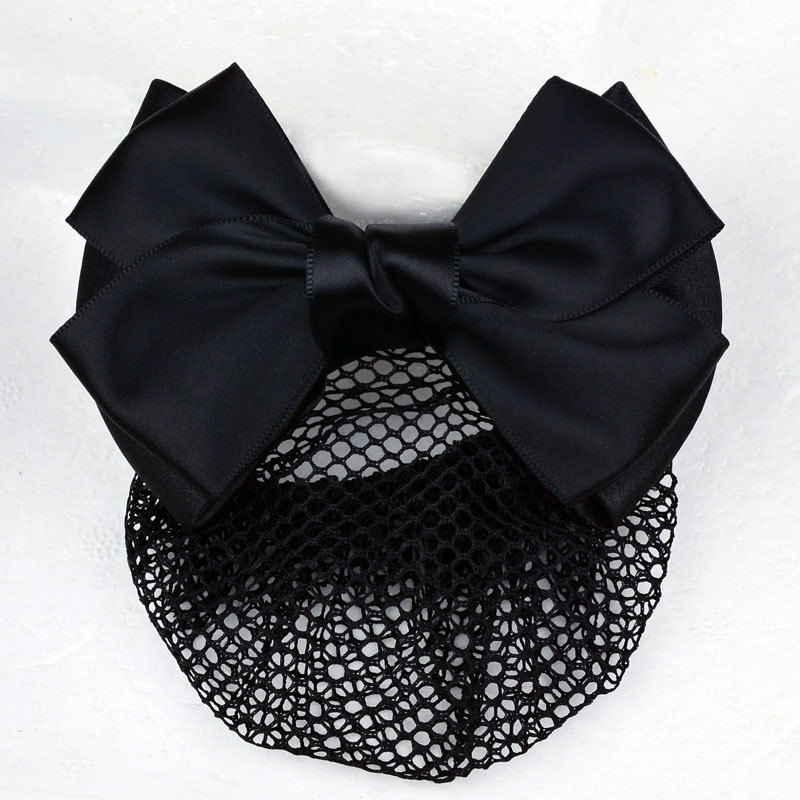 2017 New Professional Head Flower Bow Women's Hairpin Hotel Bank Nurse Hair Accessories Net Pocket Manufacturer Wholesale 4