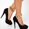 Retro glossy ankle bracelet, European style