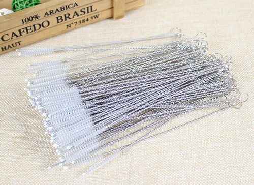 Infant bottle kettle straw brush stainless steel straw brush bristle brush bottle straw brush