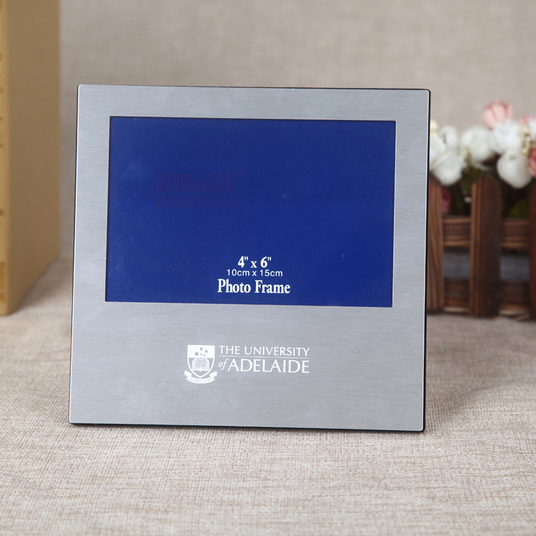 Aluminum Alloy Adhesive Advertising Sign Model 6inch Tabletop Gift Photo Frame Manufacturer Wholesale, Customizable Logo, Creative Square Shape