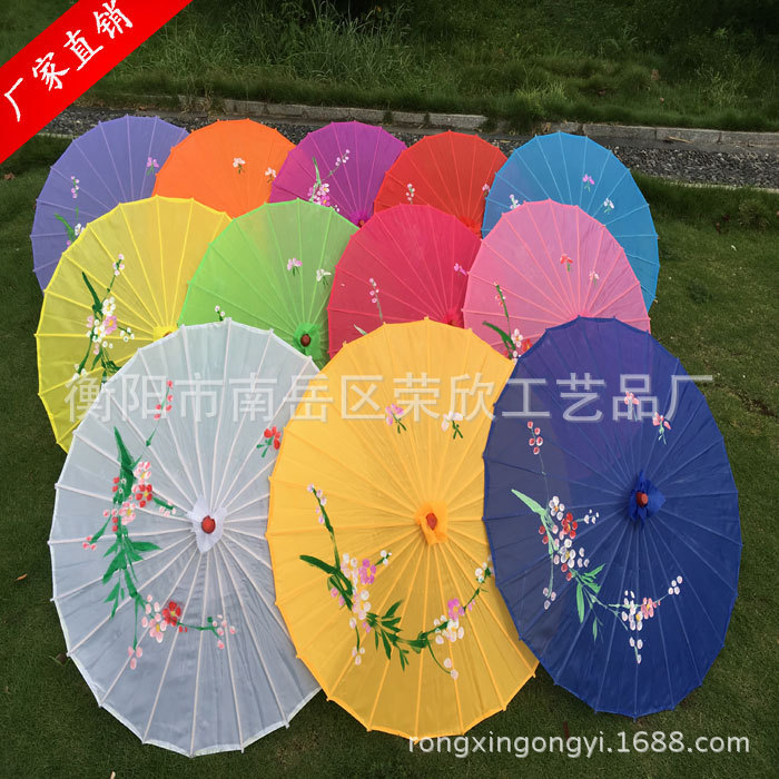 Factory Ancient Style Oil Paper Umbrella Jiangnan Performance Umbrella Chinese Style Dance Props Ceiling Decorative Umbrella Ancient Costume Walking Umbrella