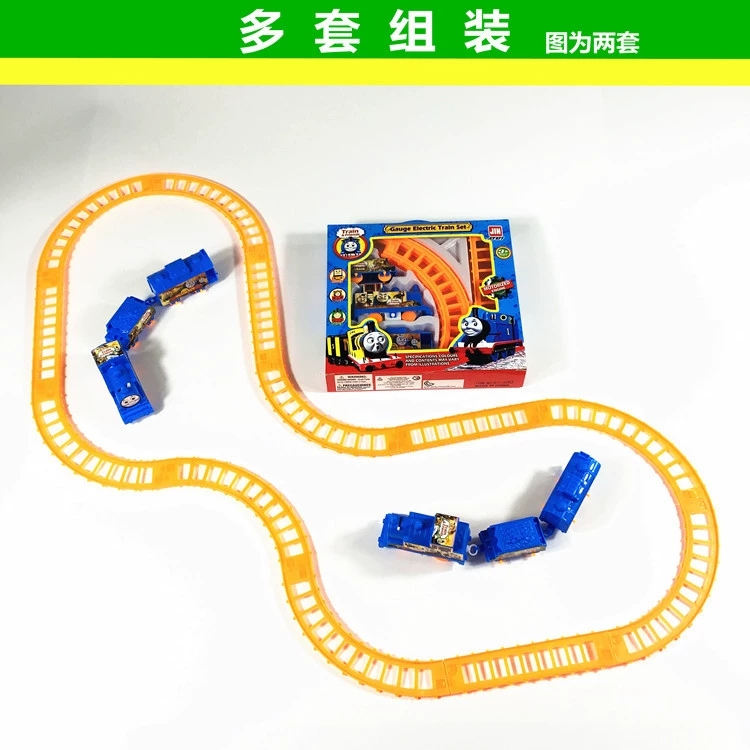 electric toy train set (JIN), motorized subway car, DIY track, blue/fuchsia, 144pcs box
