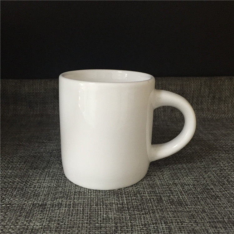 Simple Puro Blanco Taza de cerámica italiano concentrado taza de café Taza de cerámica taza impresa logotipo patrón