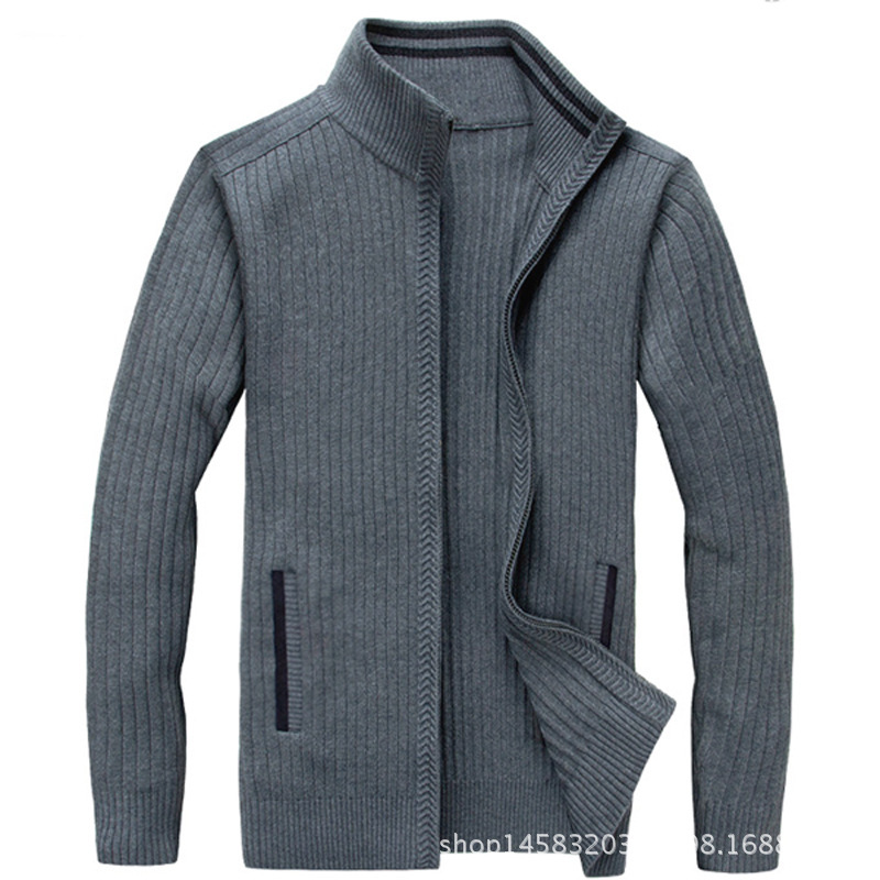 2025 Autumn and Winter Wool Sweater Men's Cardigan Stand Collar Solid Color Casual Sweater Jacket Men's Knitted Thickened Cardigan 2025 Autumn and Winter Wool Sweater Men's Cardigan Stand Collar Solid Color Casual Sweater Jacket Men's Knitted Thickened Cardigan