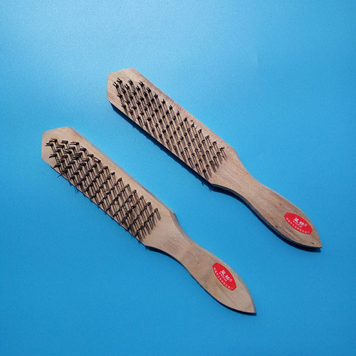 Manufacturer wooden handle wire brush rust removal brush steel nail fish scale planer fish scale scraper wire brush thickening