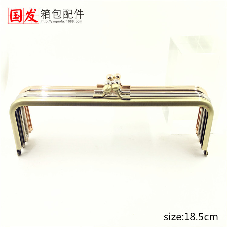 Sin stock para hacer productos: bisagra de bolso 18.5cm máquina cuadrada cabeza sin orificio de oro cartera hardware