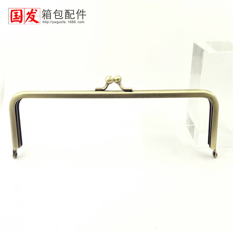Sin stock para hacer productos: bisagra de bolso 18.5cm máquina cuadrada cabeza sin orificio de oro cartera hardware