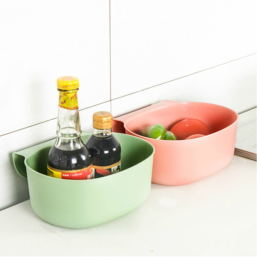 Naguo solid color kitchen non-marking cabinet door storage box multi-purpose vegetable and fruit basin door-mounted debris bucket trash can