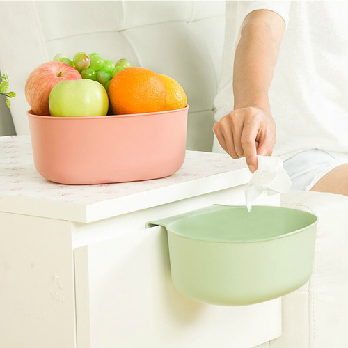 Naguo solid color kitchen non-marking cabinet door storage box multi-purpose vegetable and fruit basin door-mounted debris bucket trash can