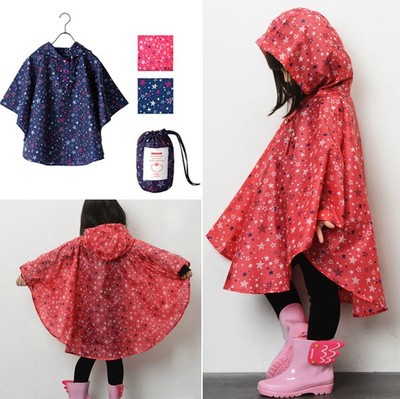 Ventas directas de fábrica nuevo japonés y coreano niños y niñas impermeable capa ligera bebé bat poncho entrega de una sola pieza