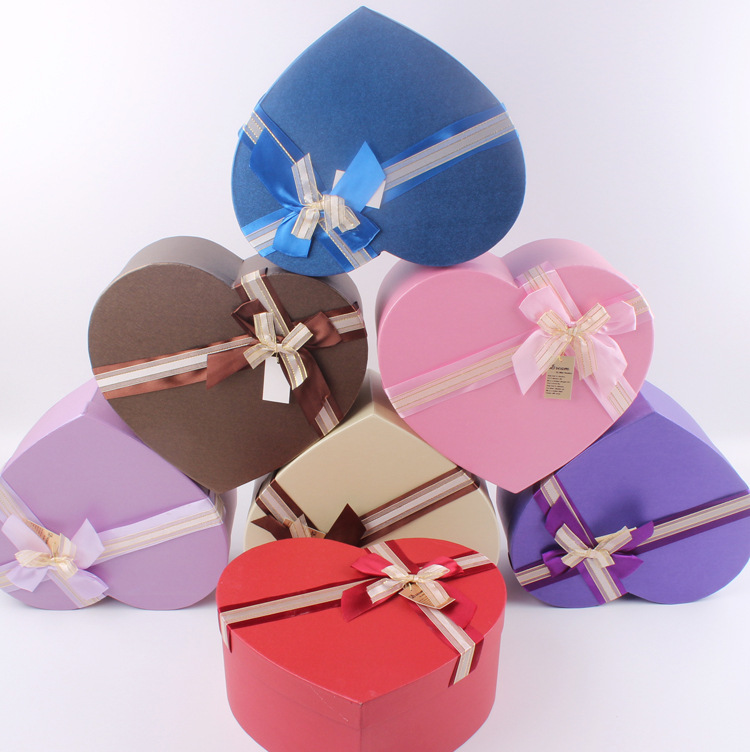 Caja de regalo de amor de vacaciones caja de regalo de embalaje de flores en forma de corazón caja de embalaje de flores de jabón Rosa material de embalaje de flores