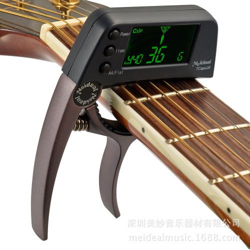 Wonderful Folk Guitar Capo Tuner Guitar Bass Zinc Alloy Capo Tuner Two-in-One
