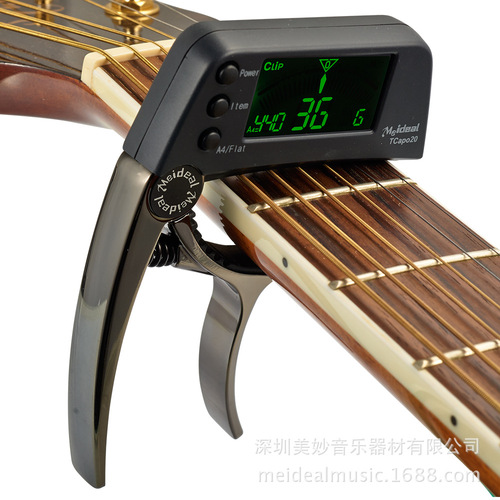 Wonderful Folk Guitar Capo Tuner Guitar Bass Zinc Alloy Capo Tuner Two-in-One