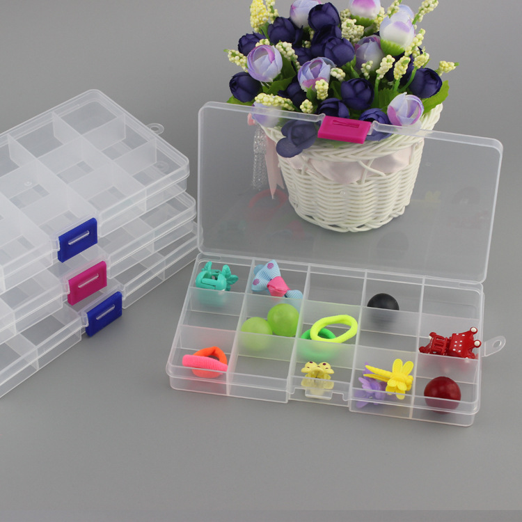 15 grid fixed transparent storage box button earring classification…