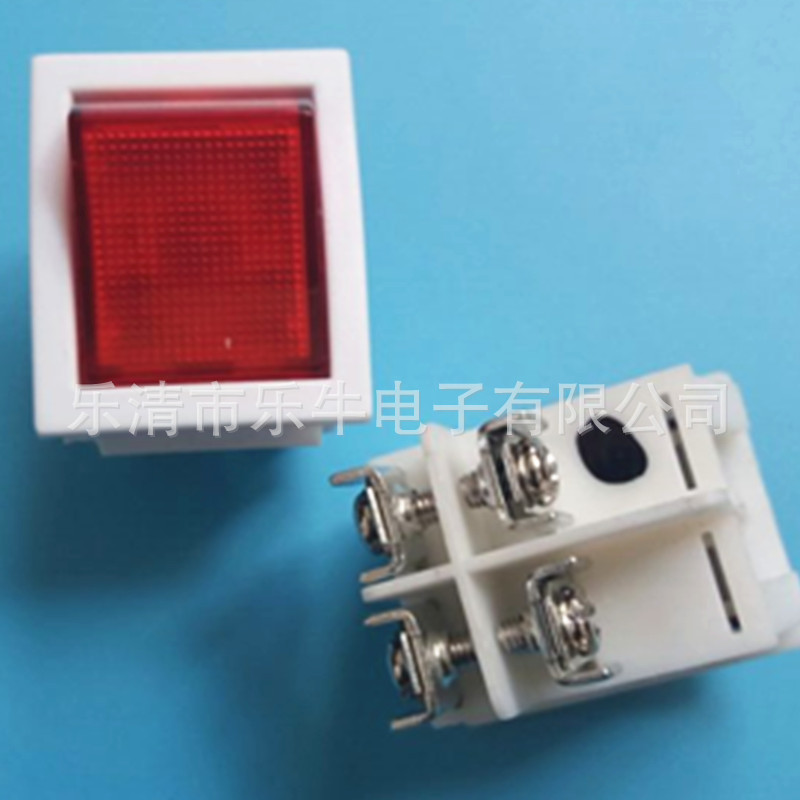 船型开关KCD4大电流螺丝脚翘板开关，白色螺丝脚按键开关