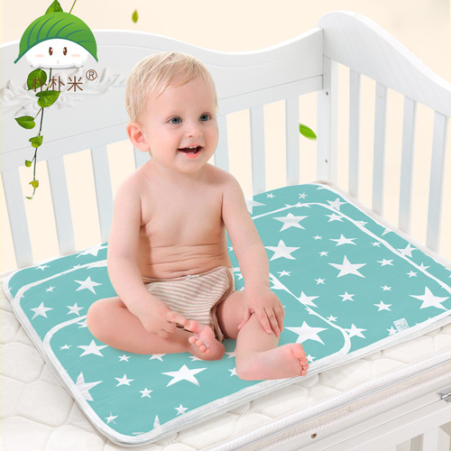Pu Pumi newborn cotton cartoon waterproof breathable washable diaper pad baby mattress wholesale large size 60*75