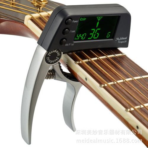 Wonderful Folk Guitar Capo Tuner Guitar Bass Zinc Alloy Capo Tuner Two-in-One