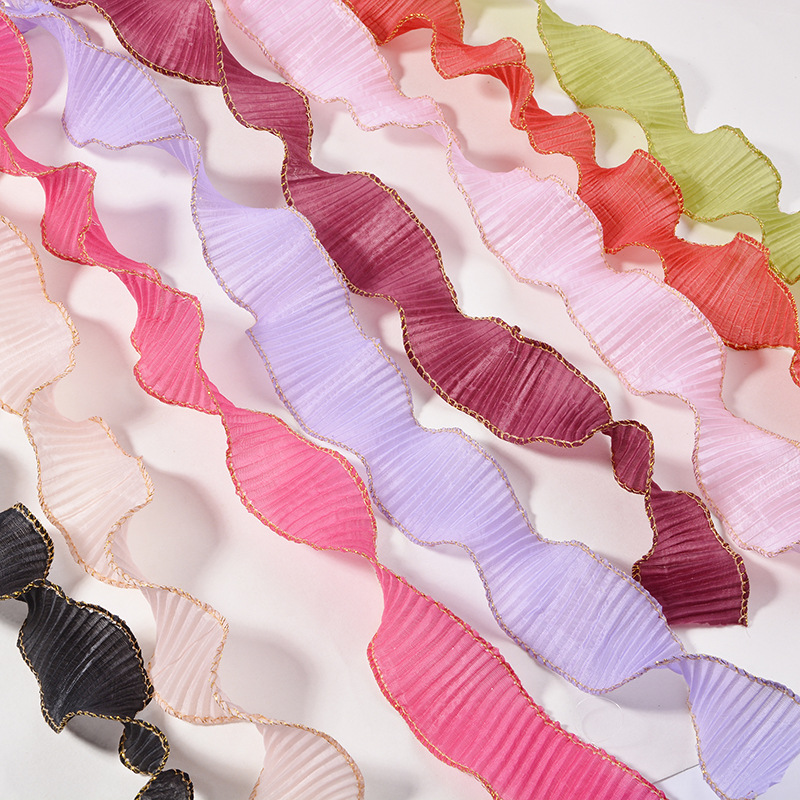 DIY单色木耳花边辅料 服装手工饰品婚纱头饰高档辅料 厂家批发