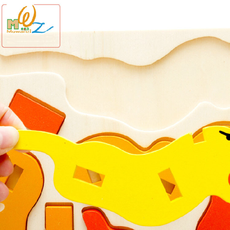 Oferta especial 3D tridimensional rompecabezas animal rompecabezas modelo niños y niñas bebé inteligencia acumulación rompecabezas de madera juguete