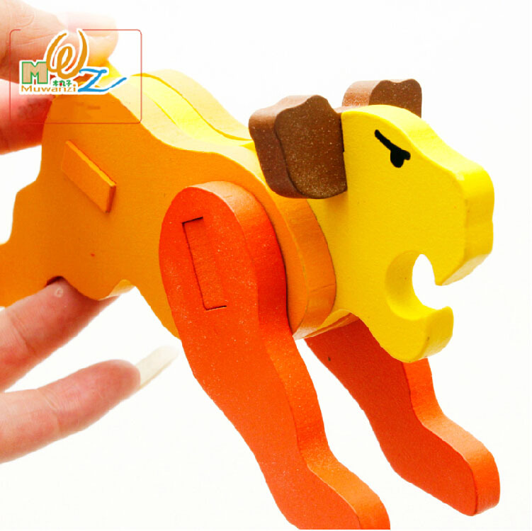 Oferta especial 3D tridimensional rompecabezas animal rompecabezas modelo niños y niñas bebé inteligencia acumulación rompecabezas de madera juguete