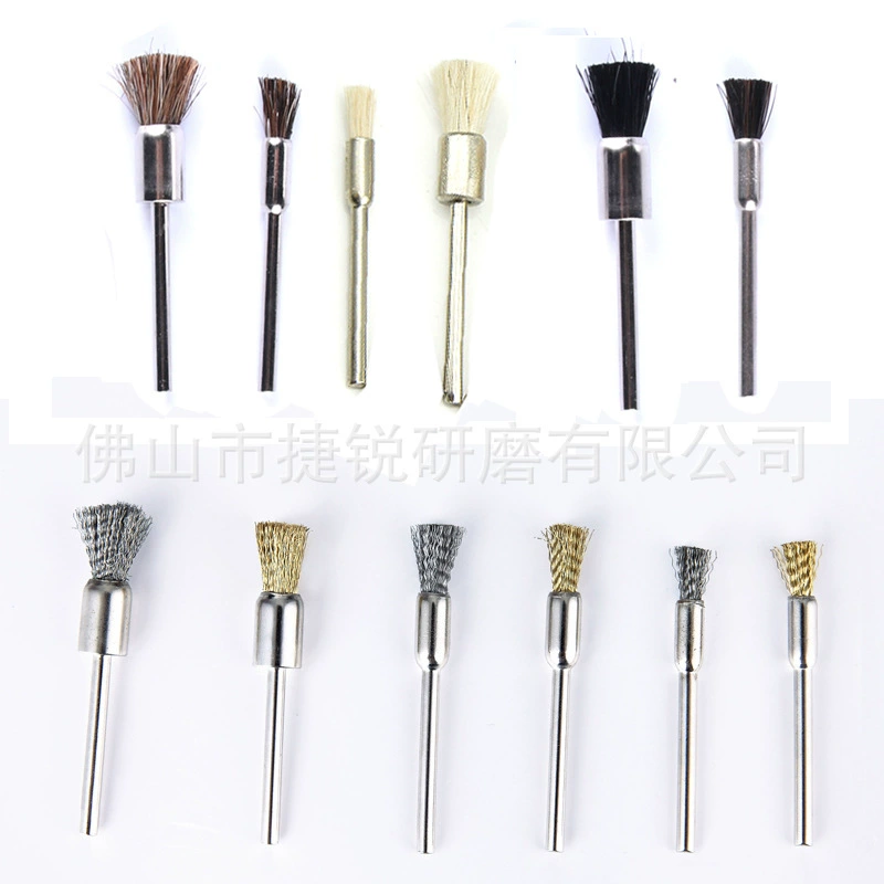 3 мм ручка из нержавеющей стали, медная проволока, щетка из свиной щетины для электрического шлифования и удаления ржавчины, конский волос, свиной волос, щетка из шерсти, тип ручки