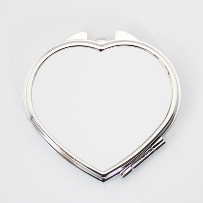 Espejo de maquillaje en forma de corazón espejo de maquillaje de impresión de transferencia térmica espejo de maquillaje de metal DIY consumibles de impresión de transferencia térmica espejo de maquillaje al por mayor