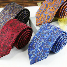 批发 佩斯利腰果花涤纶丝复古时尚男士领带7cm商务宴会领带 厂家