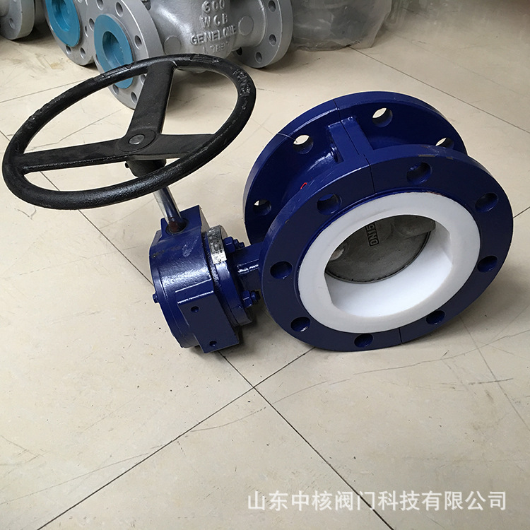 不锈钢304涡轮全衬四氟法兰蝶阀D341F-10/16P四氟阀座316L四氟板