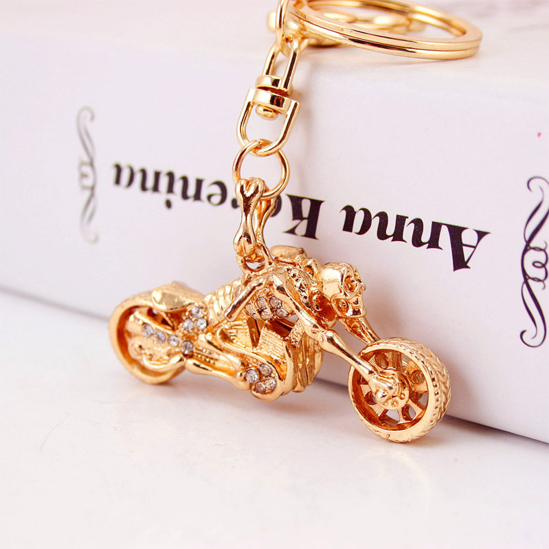 Creative small gift rhinestone Harley motorcycle key chain soul chariot men's pendant accessories small gift 510