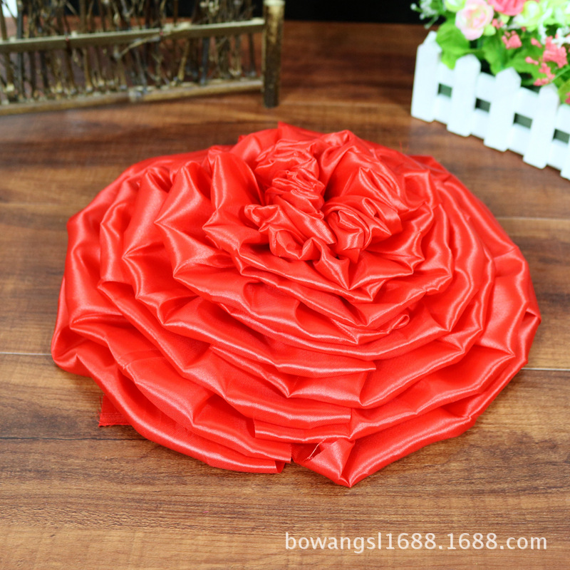 Apertura de corte flor roja boda novio ramillete | Fundación | Apertura | Celebración nueva casa entrega fábrica de tela roja