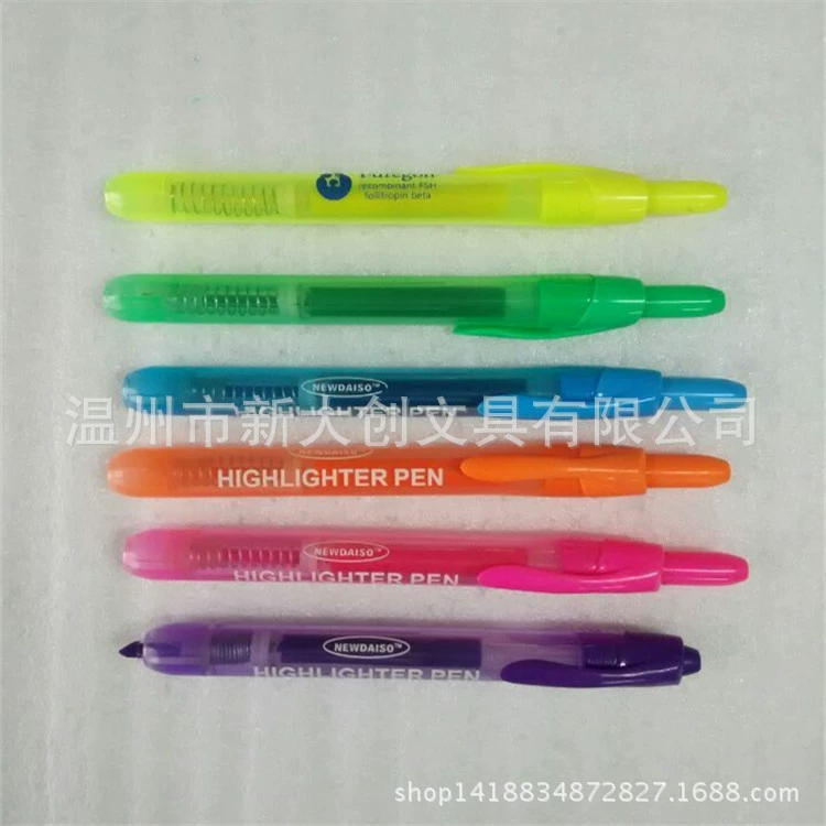 Вэньчжоу Флуоресцентные Ручки производителей прямых поставок охраны окружающей среды нетоксичные многоцветные флуоресцентные ручка может печатать логотип