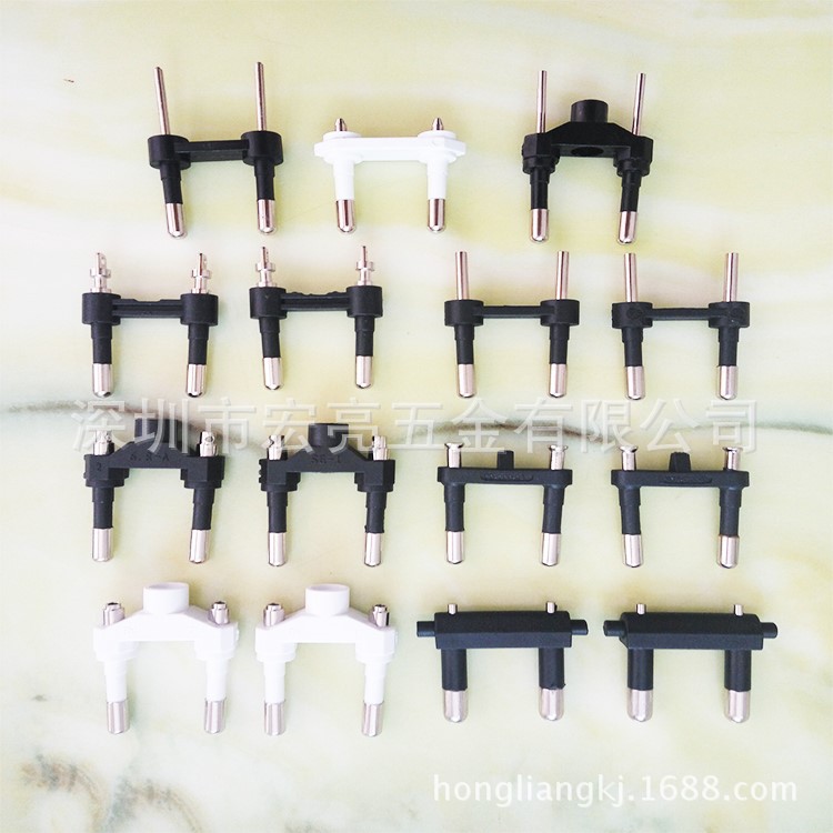 欧规塑胶五金铜插脚 欧规铜脚 印度规圆插脚印度规充电器插脚五金