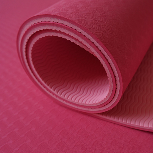 Factory Wholesale TPE Yoga Mat with 8mm Thickness, Dual Color Extended Yoga Mat 183*61cm, 8mm Thick