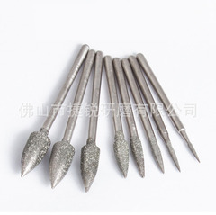 Diamond Electric Grinding Head Diamond Abrasive Sanding Head Bullet Jade Jadeite Skin Removal Carving Grinding Polishing 3/6mm Handle