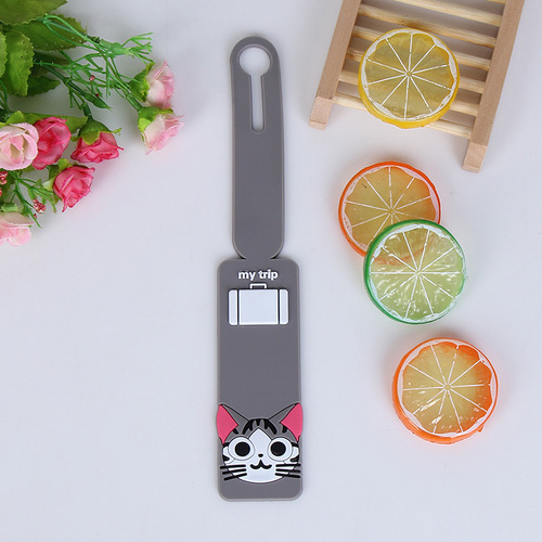 Long pvc soft rubber luggage tag, Korean fashion creative fun cartoon, quality assurance, can be wholesale 