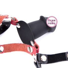 厂家现货批发成人情趣调教性爱玩具黑色马具型硅胶短阳具口塞