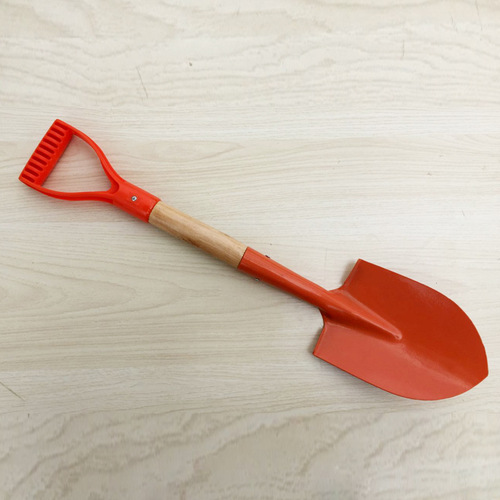 Agricultural sea-catching tools, outdoor matching red sand shovel, life-saving shovel, wooden handle, pointed square head, shovel, shovel, Xiuxiu shovel