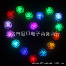 七彩变色玫瑰灯 带枝叶仿真玫瑰花 七彩渐变色led灯 情人节七夕