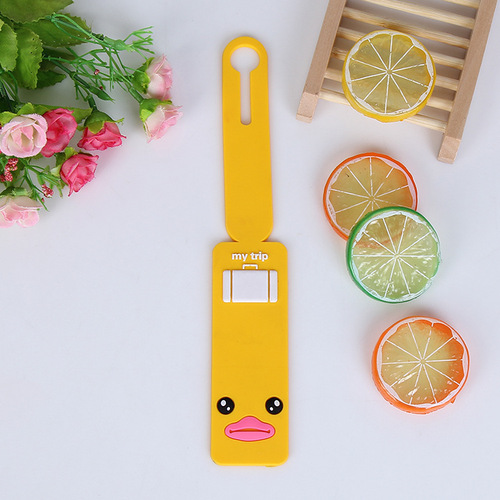 Long pvc soft rubber luggage tag, Korean fashion creative fun cartoon, quality assurance, can be wholesale 