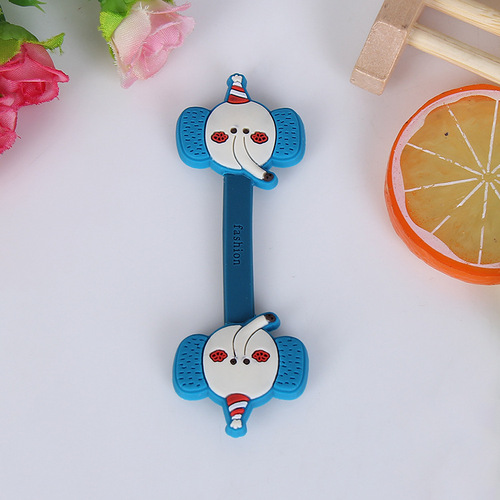 Korean version cute cartoon snap button PVC wire organizer, trendy mobile charging hub production