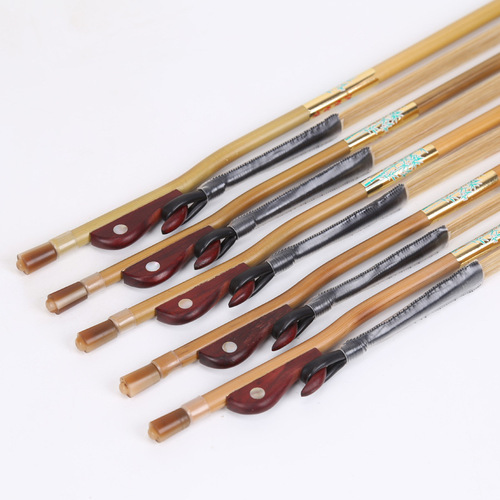 Natural arrow bamboo knotless professional playing erhu bow white horsetail erhu bow master accessories bow red sandalwood erhu bow
