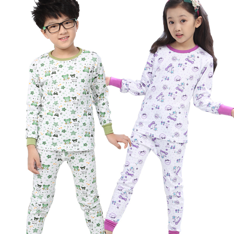2023 ropa interior infantil traje de algodón medio y grande ropa de otoño para niños pantalones largos conjunto ropa interior para niños suéter de algodón puro algodón