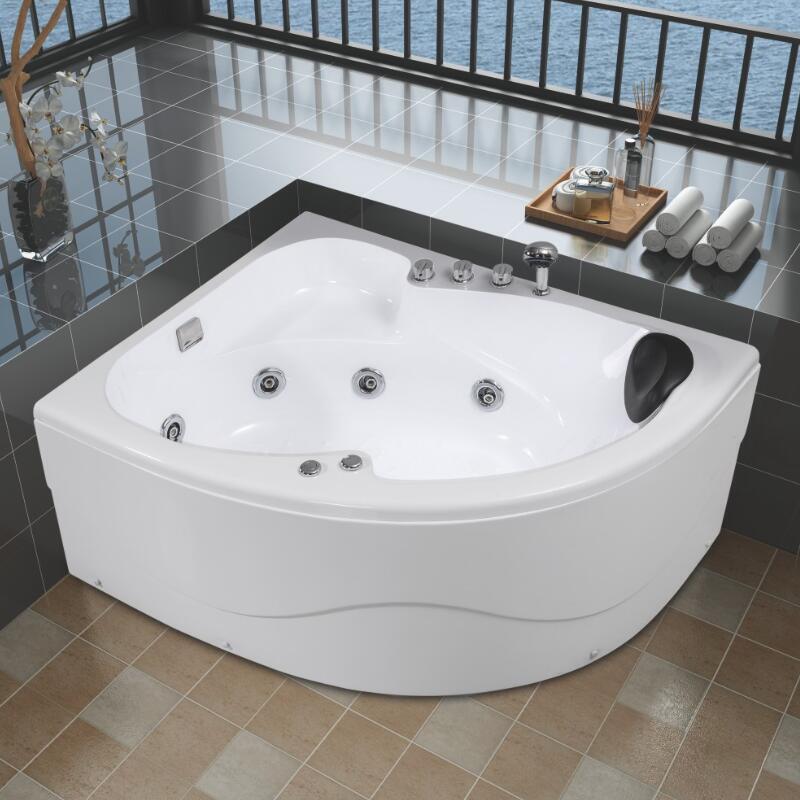 Factory direct acrylic independent triangle bathtub small apartment surf massage bathtub 1.2-1.7 meters